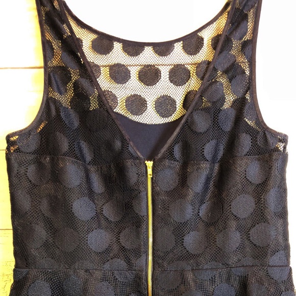 Betsey Johnson Navy Polka Dot Cocktail Dress - Picture 5 of 6